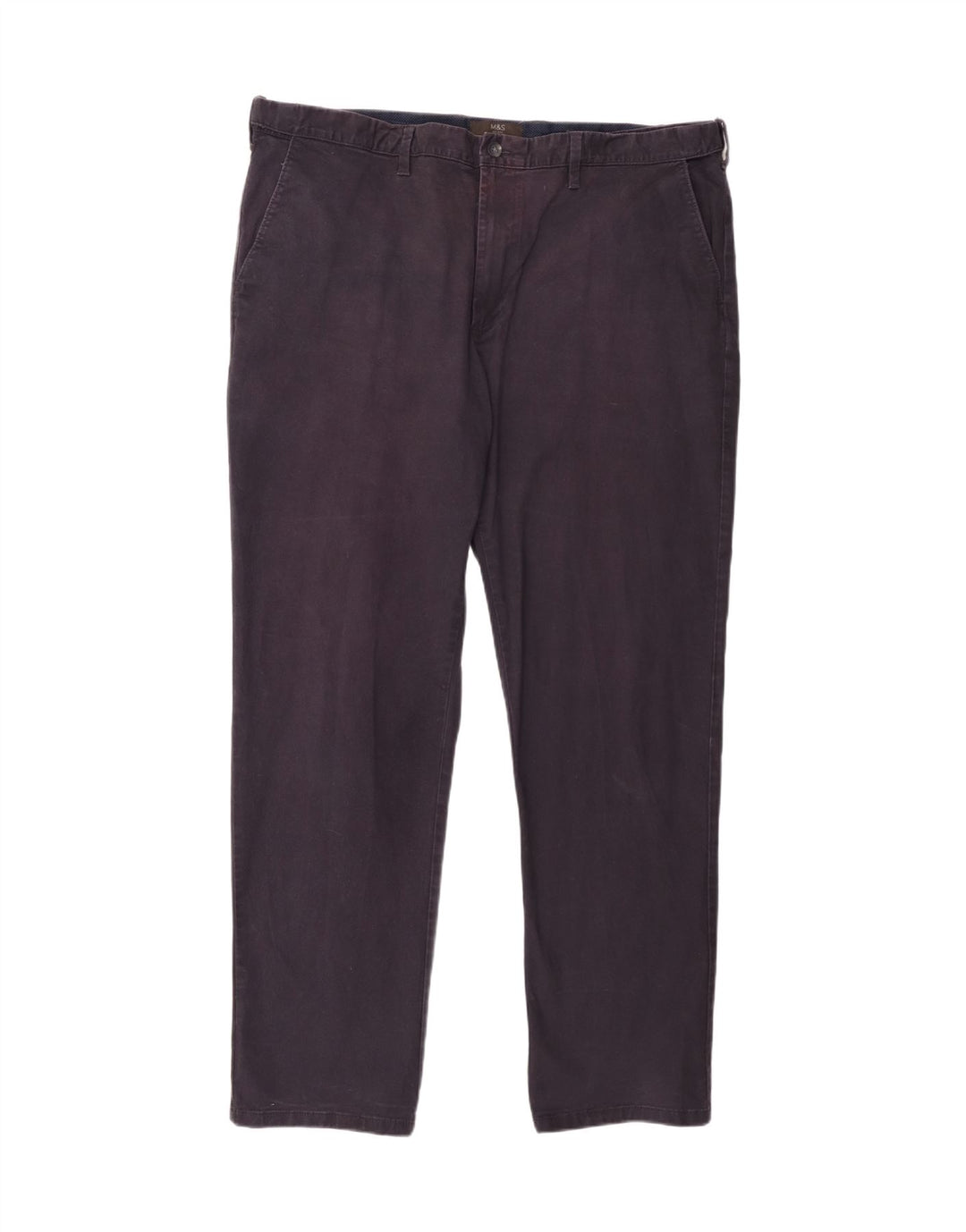 Pantaloni chino regolari da uomo Marks & Spencer W42 L33 cotone blu navy