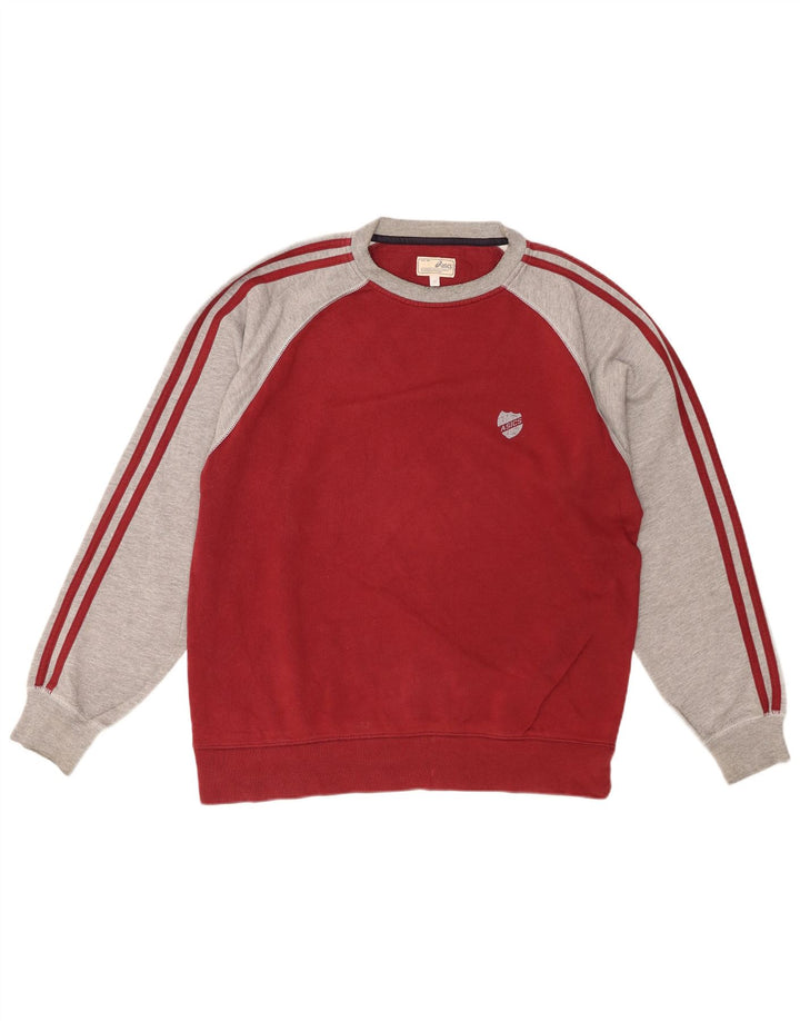 Felpa ASICS da uomo, maglione, colore rosso medio, in cotone color block