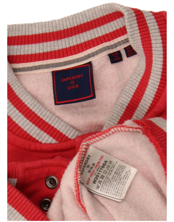 Giacca college da donna Superdry UK 10 Small Rosso Colorblock Cotone