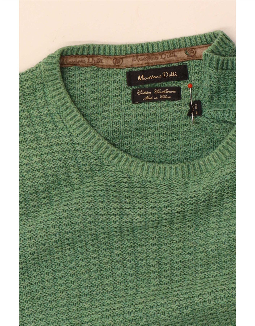 Maglione maglione girocollo da uomo Massimo Dutti in cotone verde medio