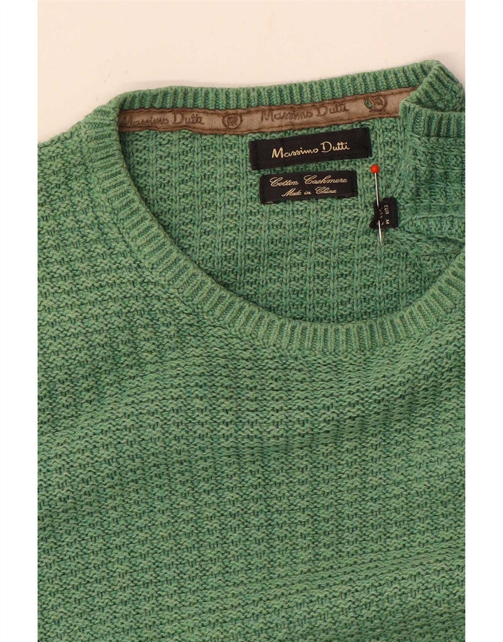 Maglione maglione girocollo da uomo Massimo Dutti in cotone verde medio