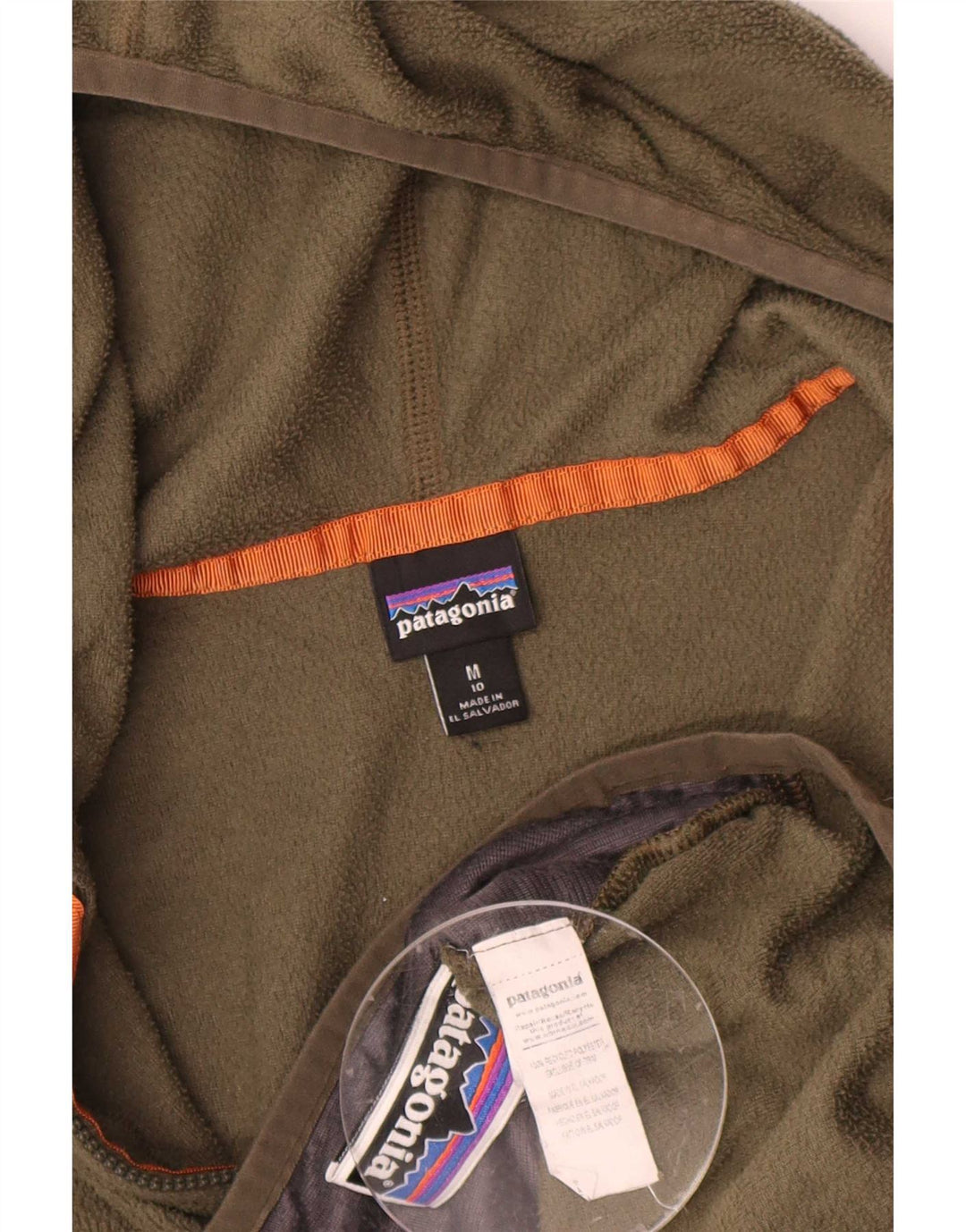 Giacca in pile con cappuccio Patagonia da bambino 9-10 anni, poliestere kaki medio
