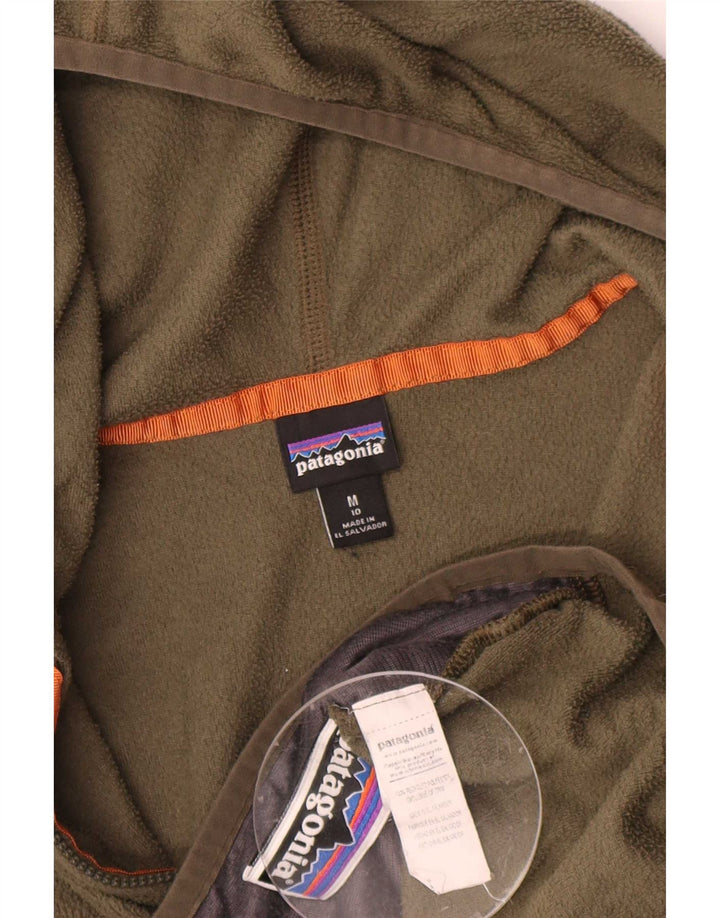 Giacca in pile con cappuccio Patagonia da bambino 9-10 anni, poliestere kaki medio