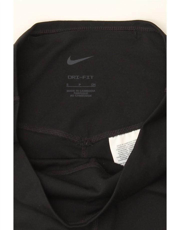 NIKE Womens Dri Fit Graphic Leggings UK 8 Small Black Polyester Vintage Nike and Second-Hand Nike from Messina Hembry 