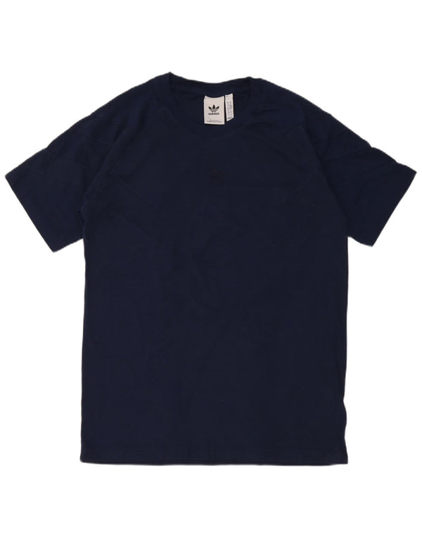 T-shirt da uomo Adidas Top media in cotone blu navy