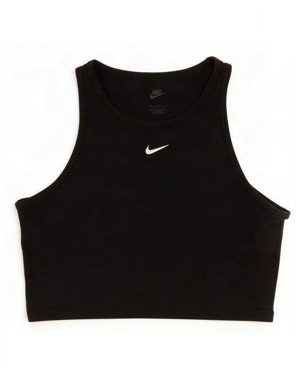 Top reggiseno sportivo Nike Swoosh Graphic da donna UK 12 medio nero