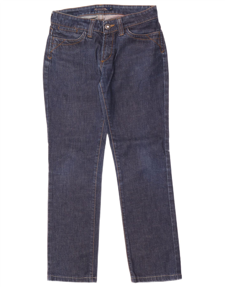 Jeans dritti da donna Massimo Dutti W27 L29 cotone blu navy