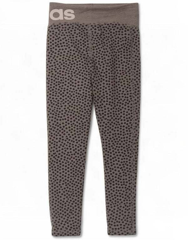 Adidas Womens Climalite Capri Graphic Leggings UK 12/14 Medium Grey Spotted