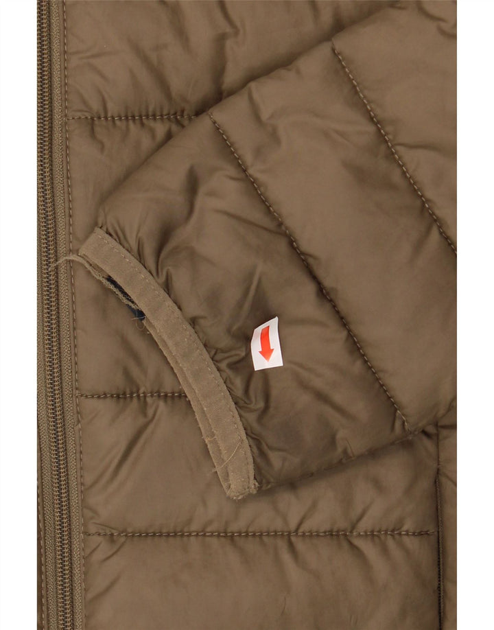 ELLESSE Womens Hooded Padded Jacket UK 8 Small Brown Polyester Vintage Ellesse and Second-Hand Ellesse from Messina Hembry 