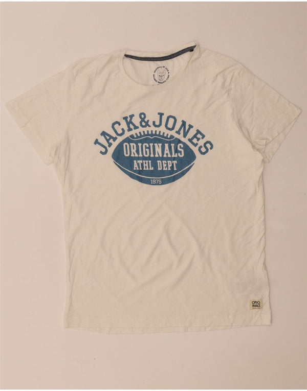 JACK & JONES T-shirt grafica da uomo XL in cotone bianco