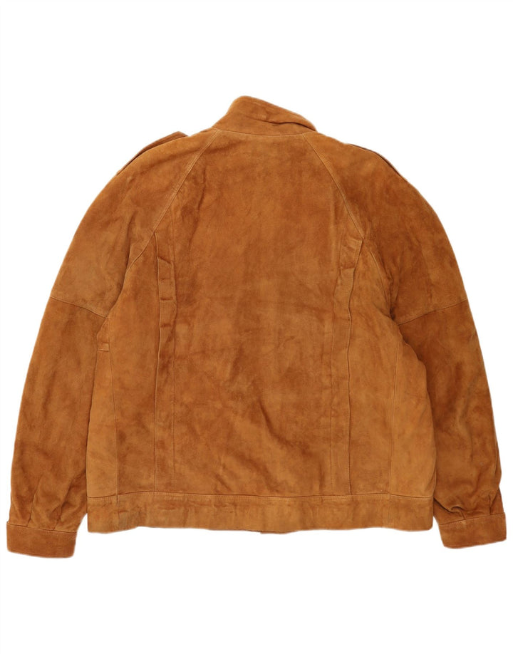Giacca militare in pelle scamosciata da uomo Fibok UK 42 XL Beige