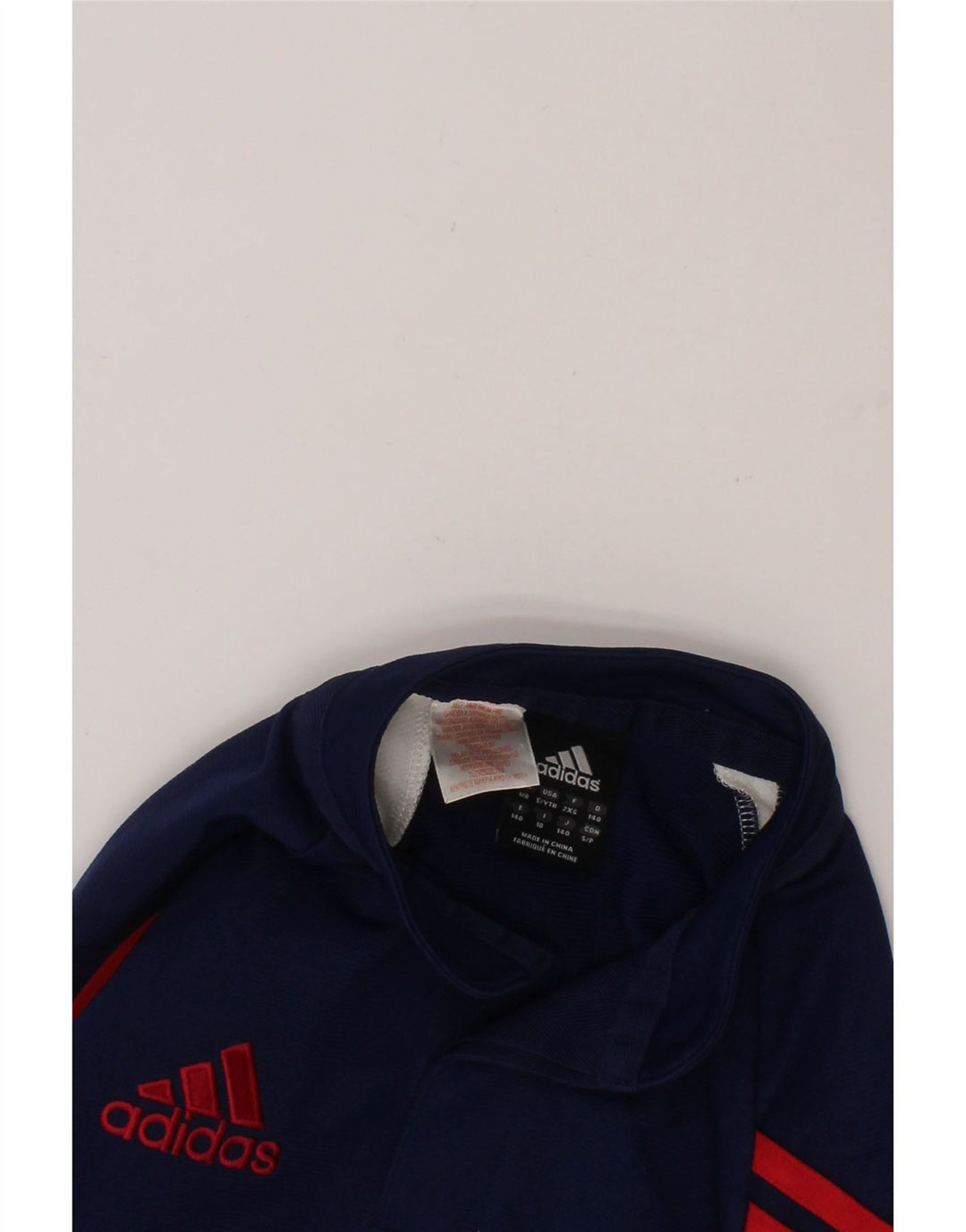ADIDAS Boys Polo Shirt 9-10 Years Navy Blue Colourblock Polyester Vintage Adidas and Second-Hand Adidas from Messina Hembry 