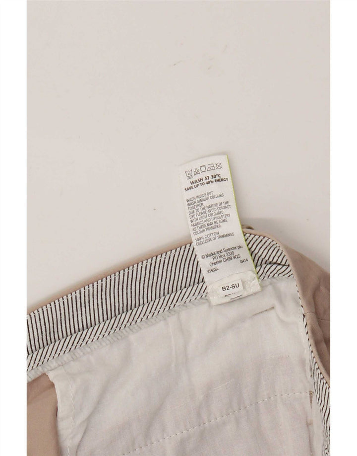 Pantaloncini chino da donna Marks & Spencer UK 12 medi W32 cotone beige