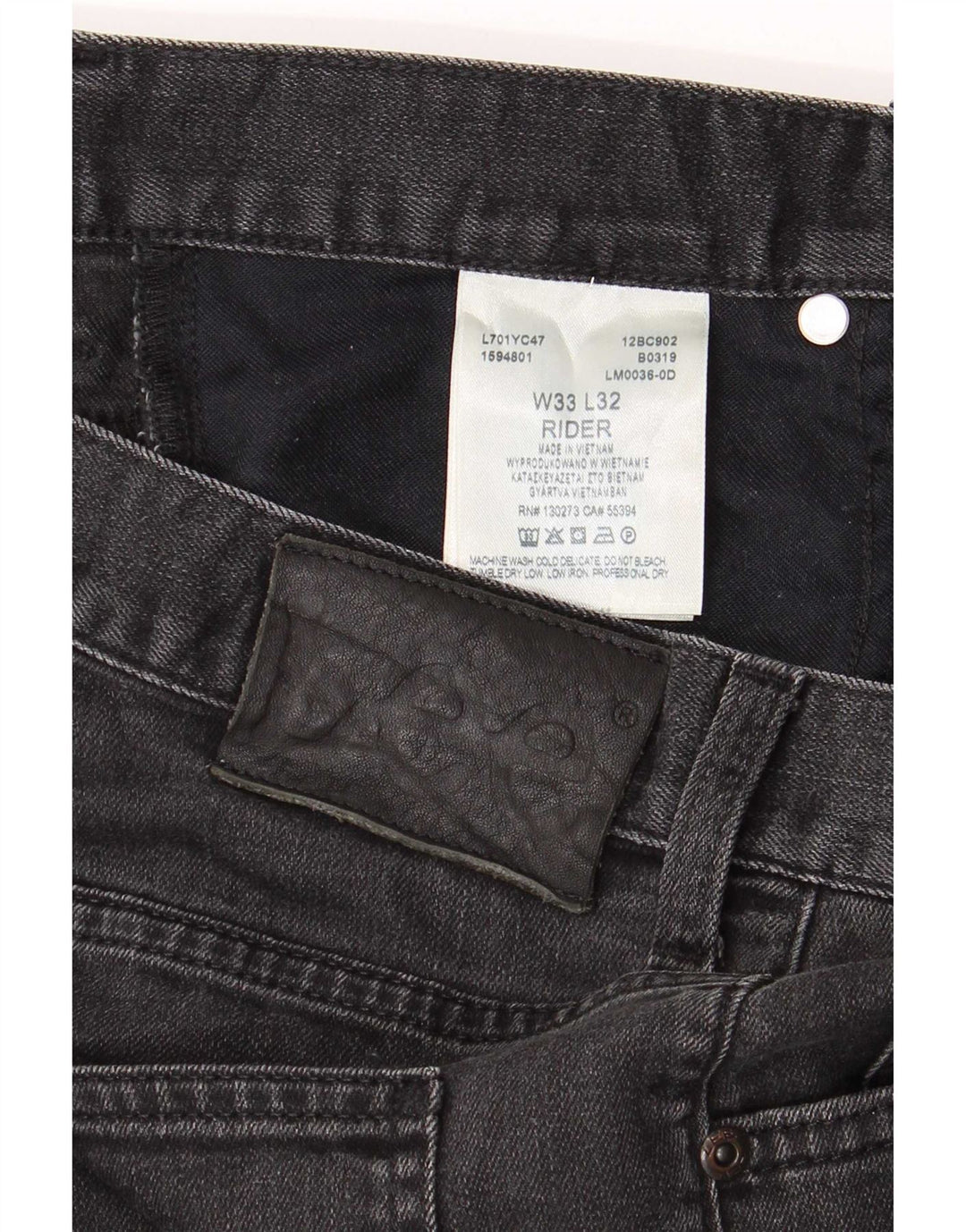 Jeans dritti da uomo Lee Rider W33 L29 cotone grigio
