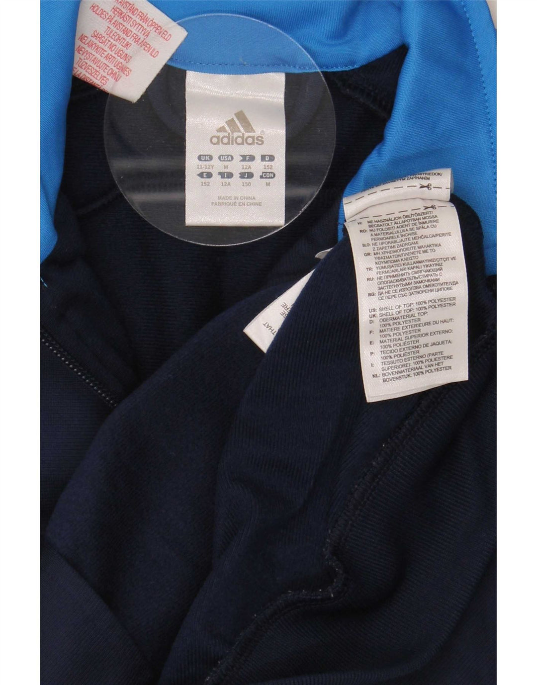 Giacca da tuta da ragazzo Adidas 11-12 anni in poliestere blu navy