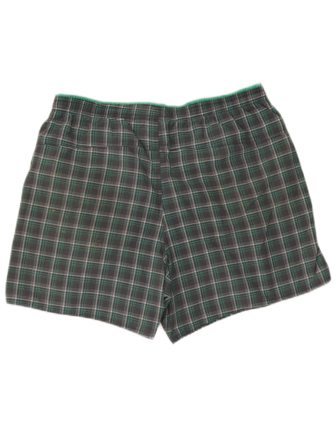Pantaloncini da bagno da uomo Adidas in poliestere a quadri verde medio