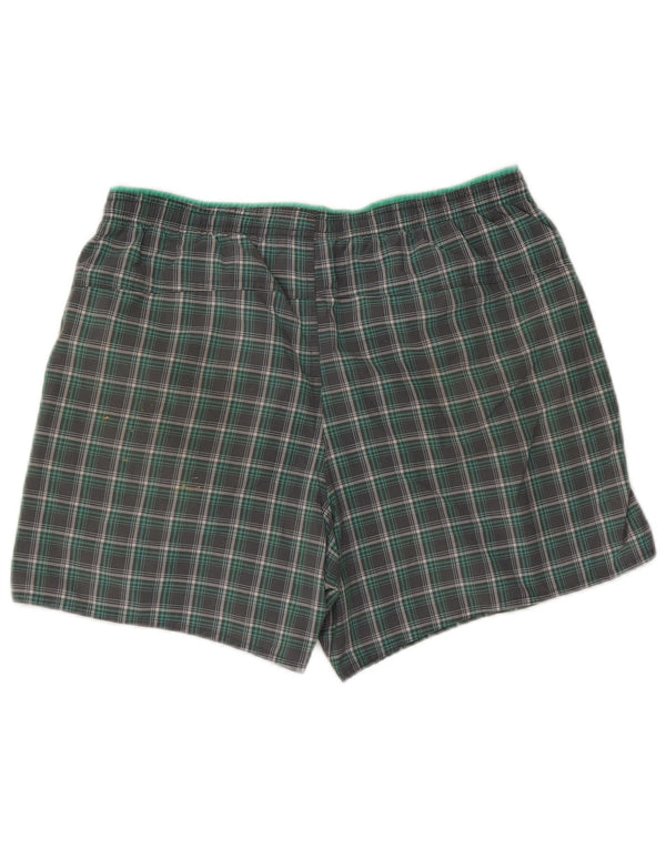 Adidas Mens Swimming Shorts Medium Green Check Polyester