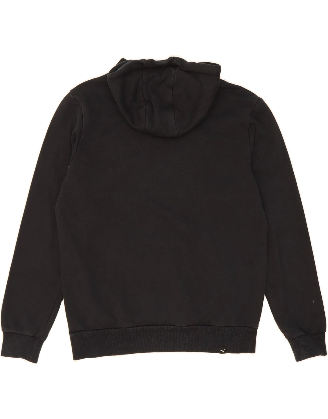 PUMA Mens Graphic Hoodie Jumper Medium Black Cotton Vintage Puma and Second-Hand Puma from Messina Hembry 