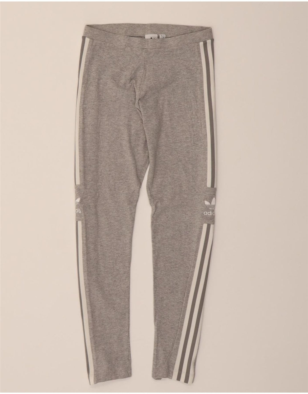 ADIDAS Womens Leggings UK 10 Small  Grey Cotton Vintage Adidas and Second-Hand Adidas from Messina Hembry 