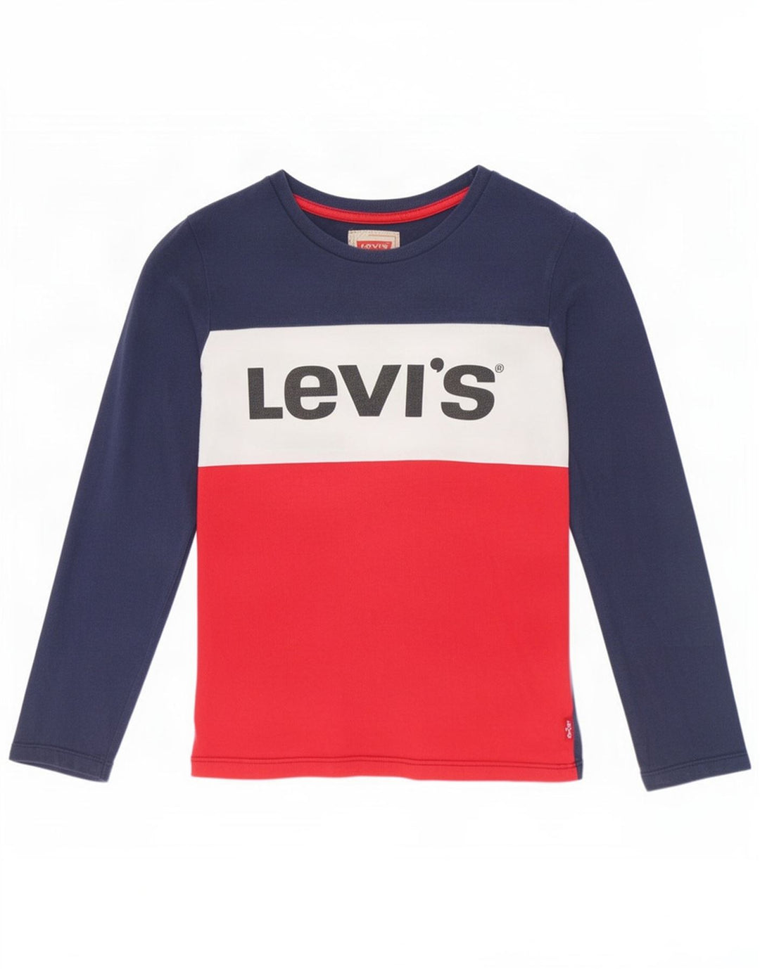 Levi's Maglietta grafica per ragazzi a maniche lunghe 9-10 anni Blu navy Colourblock