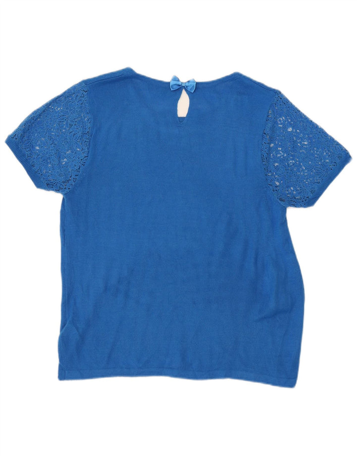 Maglione maglione con scollo a barca da donna Marks & Spencer UK 12 Blu medio