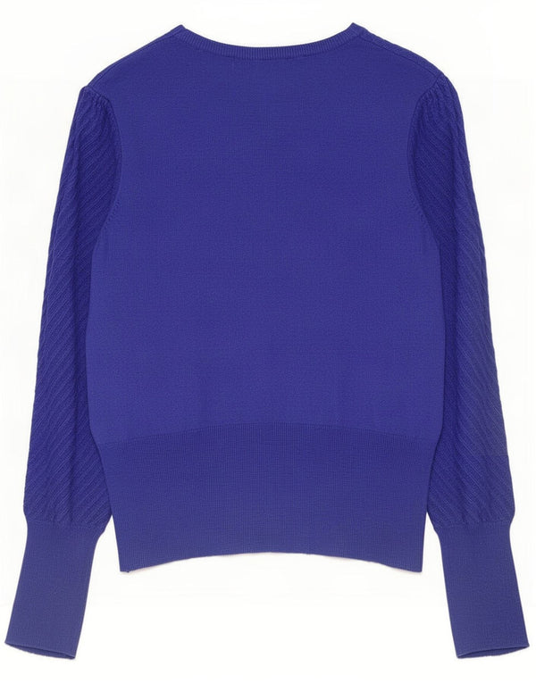 Maglione da donna Marks & Spencer con scollo a barca corto UK 12 Blu medio