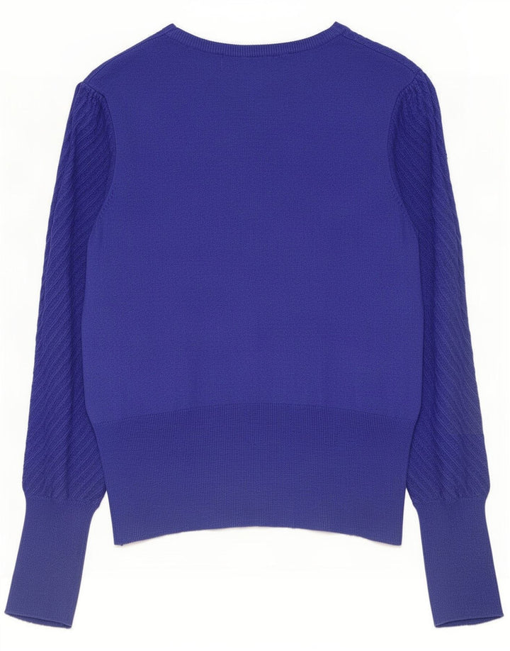 Maglione da donna Marks & Spencer con scollo a barca corto UK 12 Blu medio