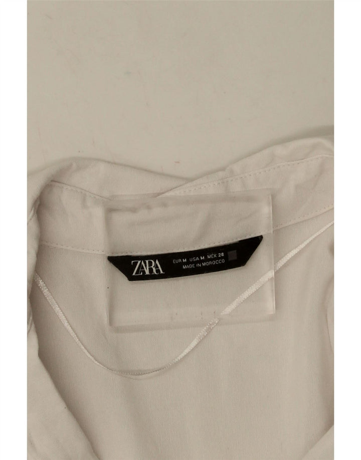Camicia oversize da donna Zara UK 14 cotone bianco medio