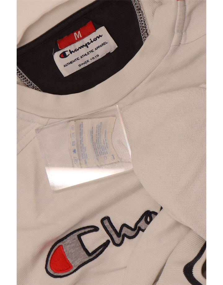 Felpa grafica da uomo Champion, maglione, cotone color block bianco medio