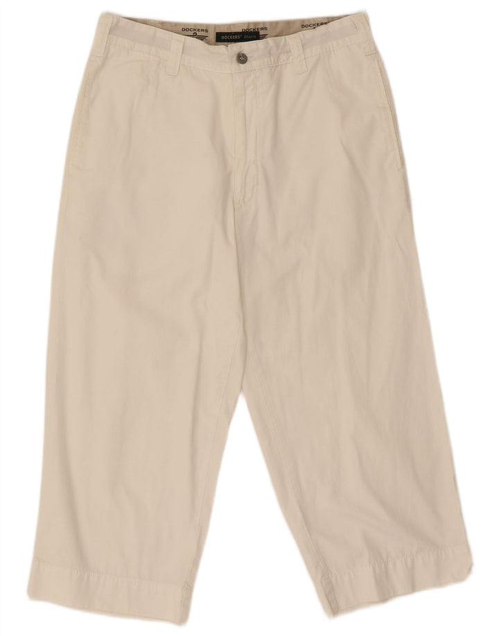 Pantaloni capri dritti da donna Dockers W31 L22 bianco sporco
