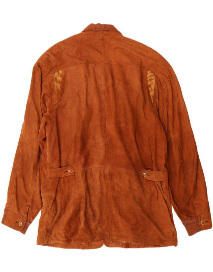 GIMO'S Mens Suede 2 Button Blazer Jacket UK 40 Large Brown Leather Vintage Gimo's and Second-Hand Gimo's from Messina Hembry 
