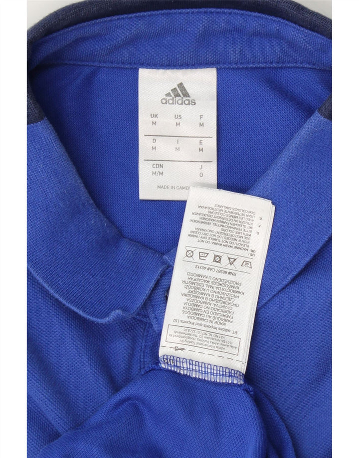 ADIDAS Mens Climalite Polo Shirt Medium Blue Cotton Vintage Adidas and Second-Hand Adidas from Messina Hembry 