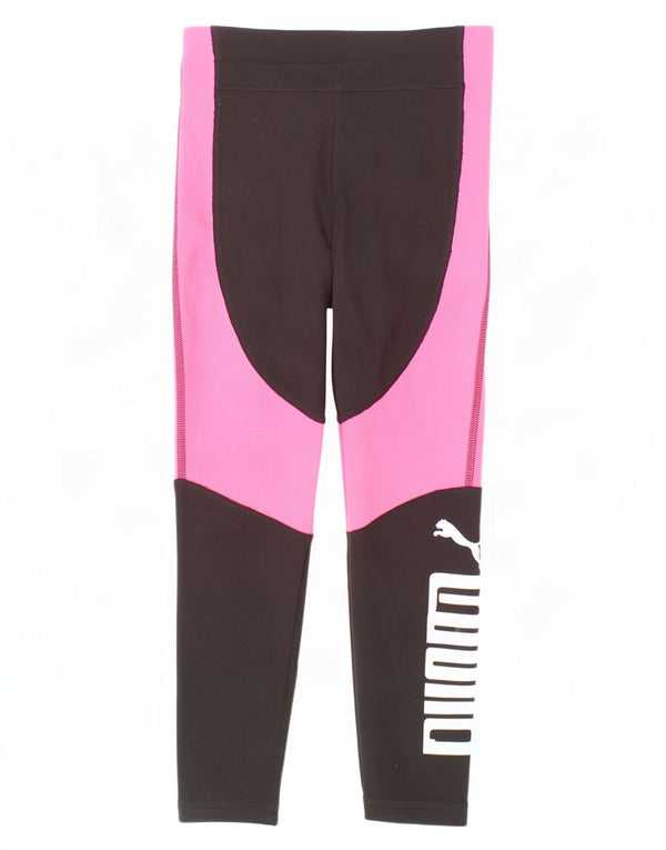 Leggings Capri grafici per ragazze Puma 7-8 anni Poliestere color block nero