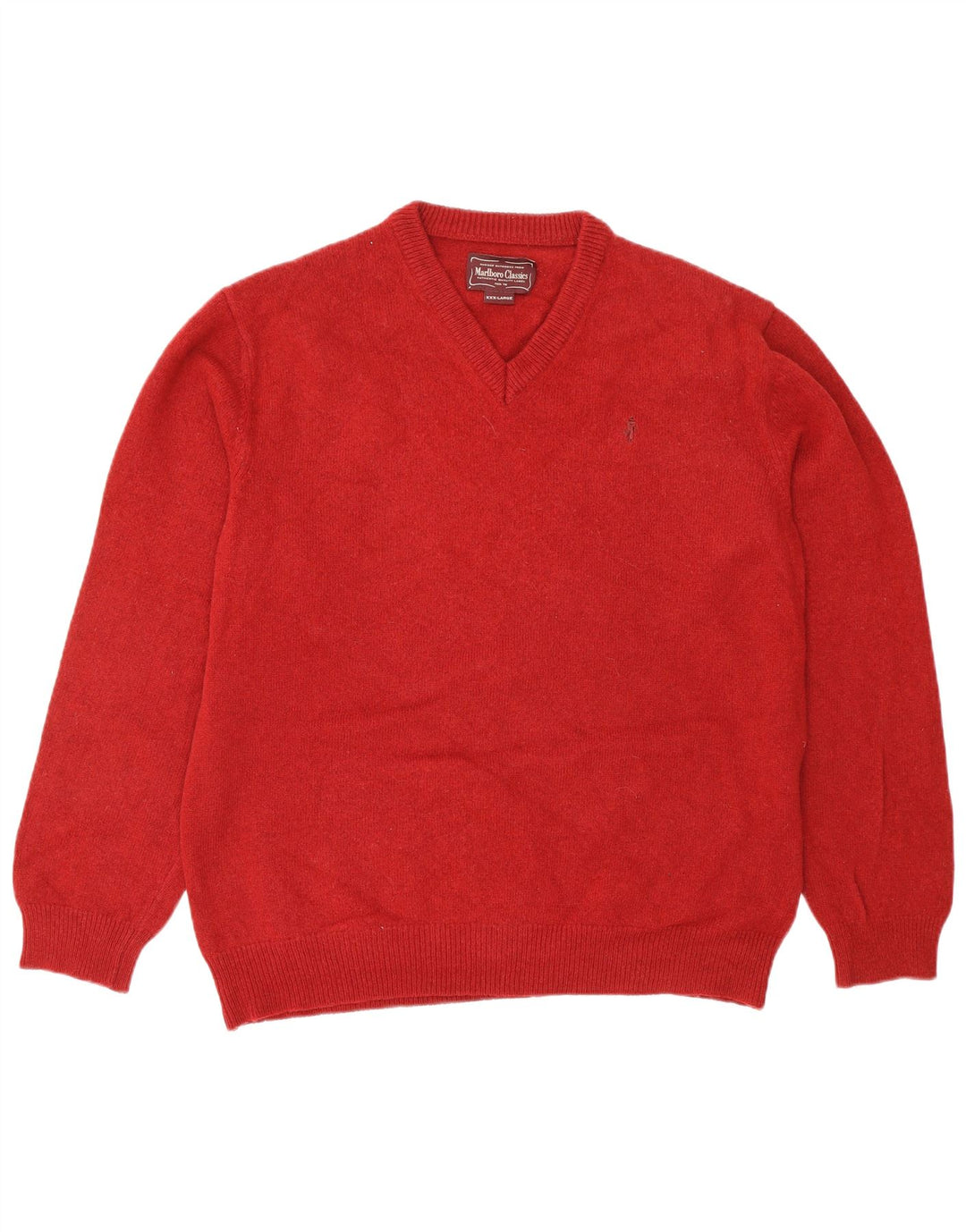 MARLBORO CLASSICS Maglione da donna con scollo a V 3XL Lana rossa