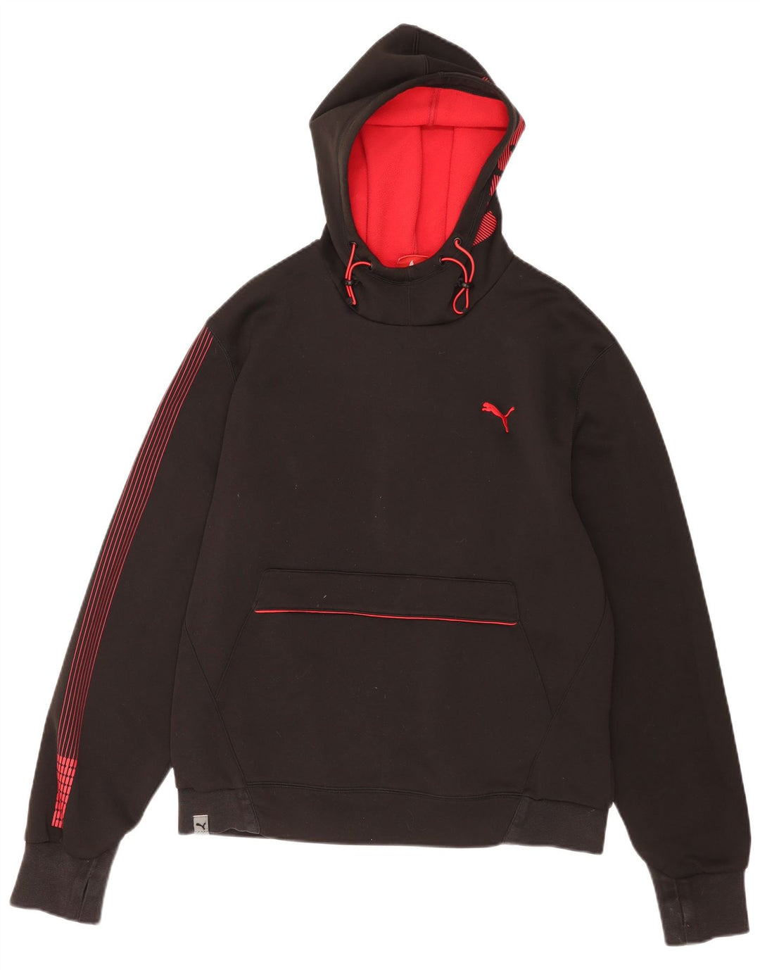 Felpa con cappuccio da uomo Puma Large nera in poliestere color block