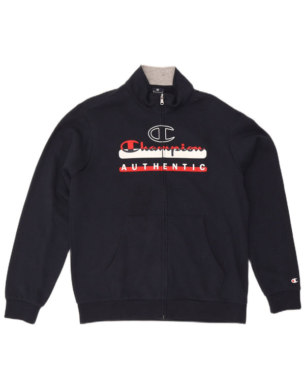 Giacca da tuta grafica Champion da ragazzo 15-16 anni 2XL cotone blu navy
