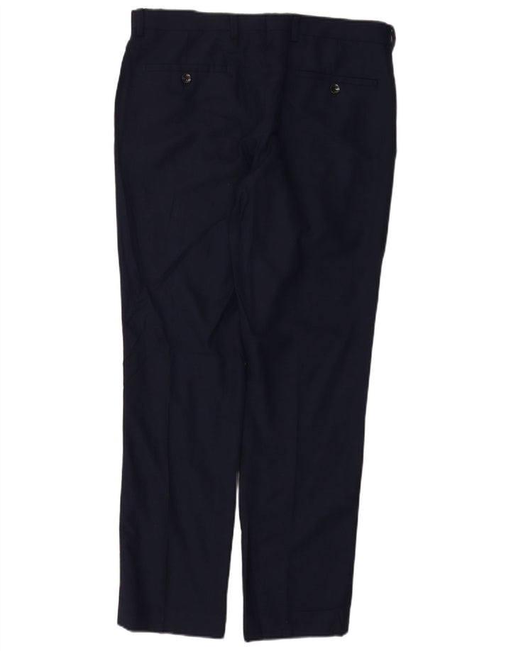 Pantaloni da abito Dkny da uomo vestibilità regolare W32 L30 in lana blu navy