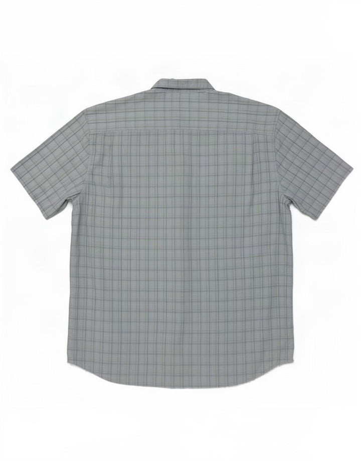 Camicia a maniche corte da uomo Wrangler 2XL in cotone a quadri blu