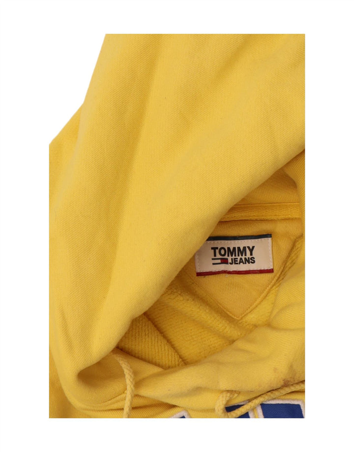 TOMMY HILFIGER Maglione con cappuccio grafico da uomo grande cotone giallo