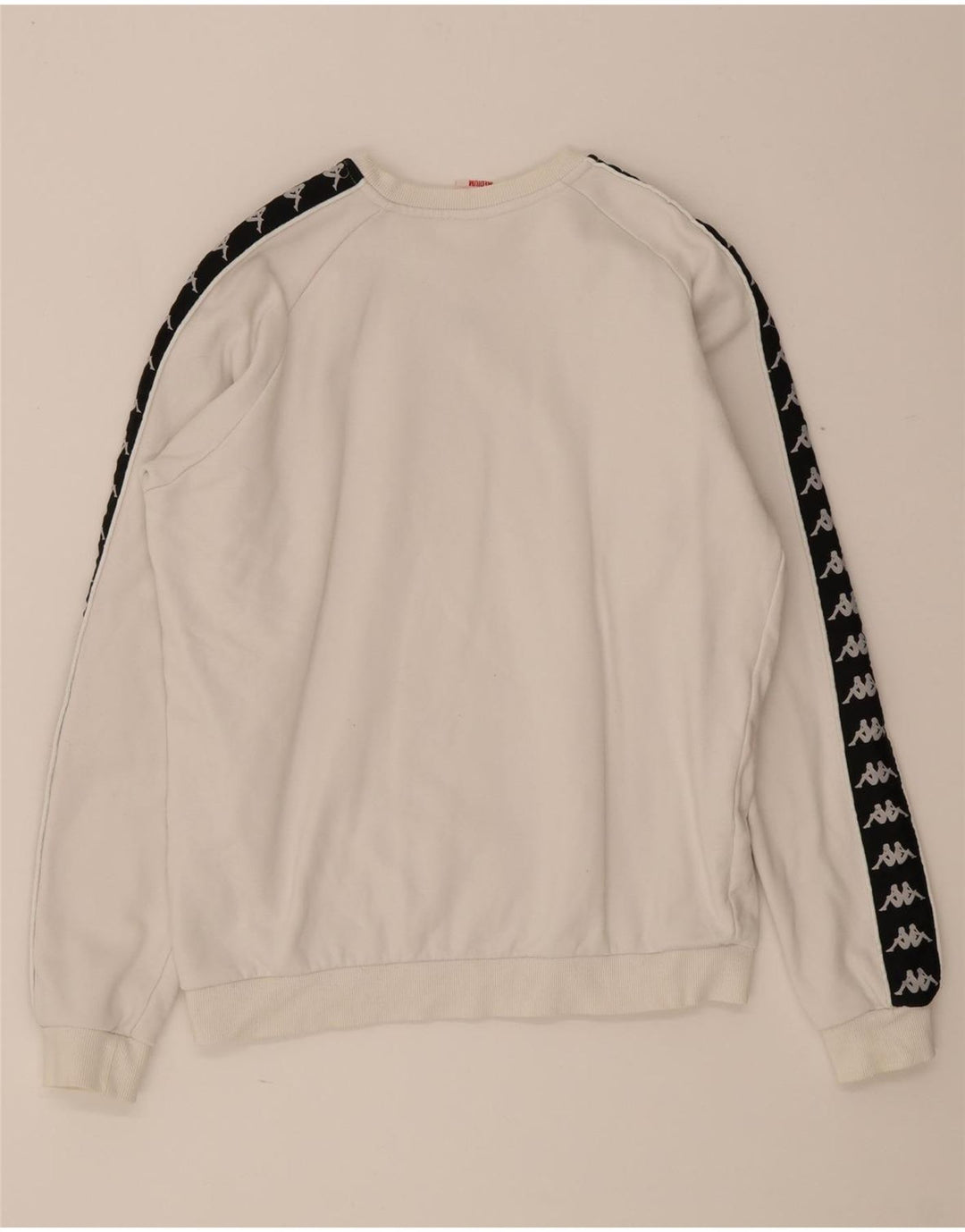 Felpa grafica da uomo Kappa in cotone color block bianco medio