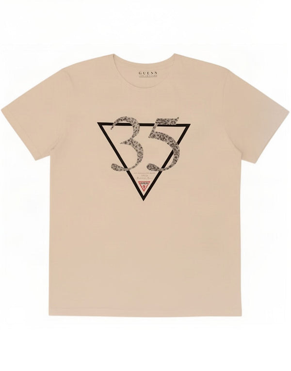 Guess T-shirt grafica da uomo grande in cotone bianco