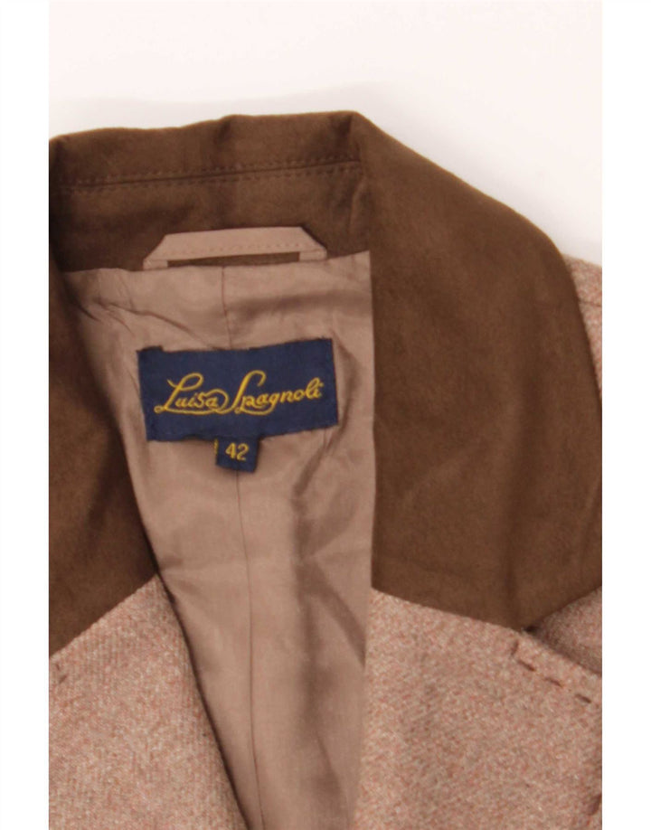 Giacca Blazer a 3 Bottoni da Donna Luisa Spagnoli IT 42 Lana Marrone Medio
