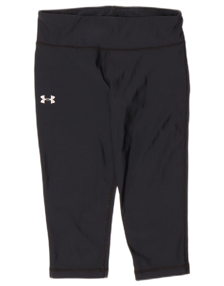 UNDER ARMOUR Leggings Capri Heat Gear da donna UK 8 Small Blu Navy