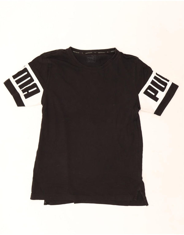 T-shirt grafica da uomo Puma Top Small in cotone nero