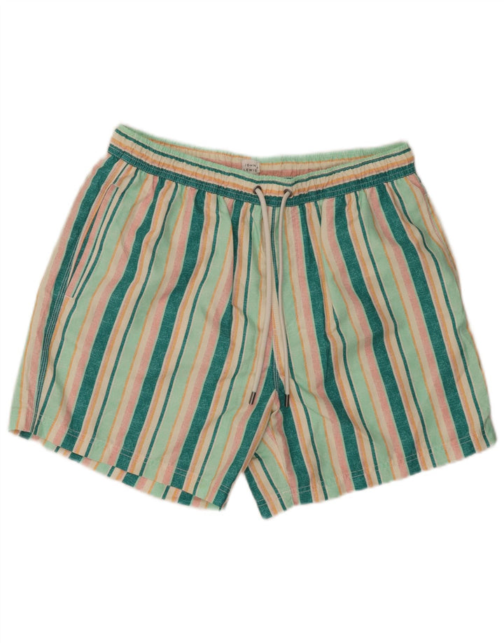 Pantaloncini da bagno da uomo John Lewis in poliestere a righe verde medio
