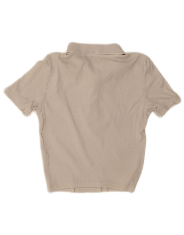 Polo corta da donna Zara UK 12 in cotone beige medio