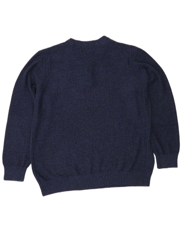 Maglione da uomo L.L.Bean con collo a bottoni 2XL Cotone screziato blu navy