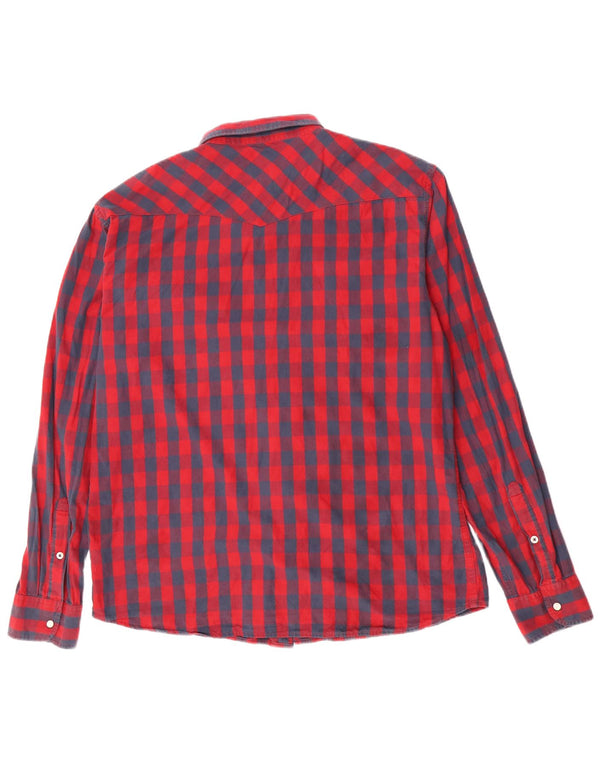 Camicia Lee da uomo slim fit 2XL in cotone a quadri rossi