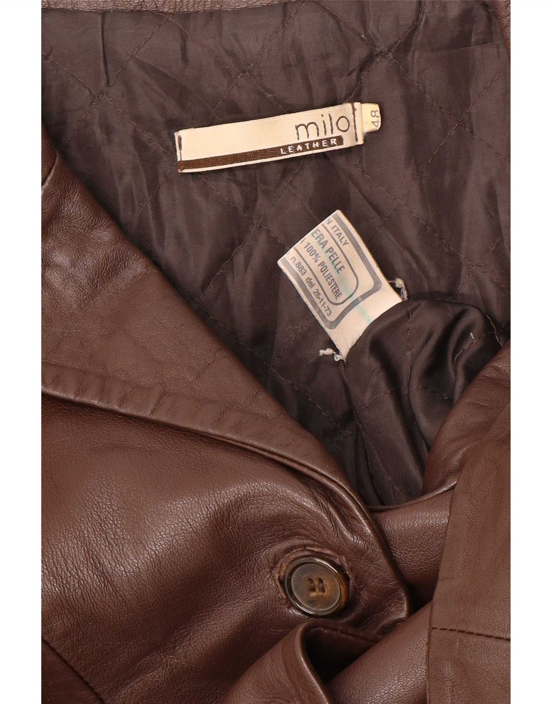 Cappotto in pelle vintage da donna IT 48 XL Marrone