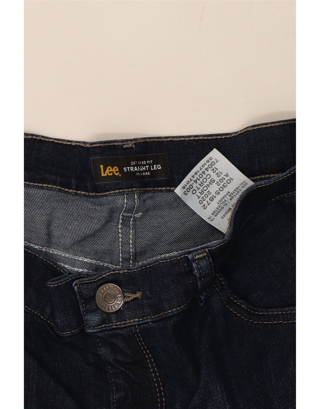 LEE Womens Mid Rise Straight Jeans US 12 Large W32 L29 Navy Blue Vintage Lee and Second-Hand Lee from Messina Hembry 